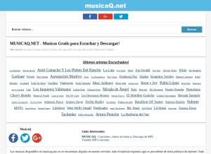 How musicaq.mobi looks like on a tablet such as an iPad.
