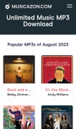How musicazon.com looks like on a mobile device such as an iPhone.