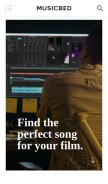 How musicbed.com looks like on a mobile device such as an iPhone.
