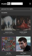 How musicme.com looks like on a mobile device such as an iPhone.