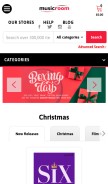 How musicroom.com looks like on a mobile device such as an iPhone.