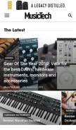How musictech.net looks like on a mobile device such as an iPhone.