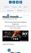 How musictrends.com looks like on a mobile device such as an iPhone.