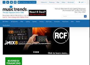 How musictrends.com looks like on a tablet such as an iPad.