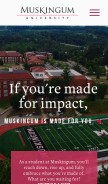 How muskingum.edu looks like on a mobile device such as an iPhone.