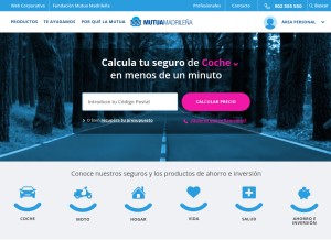 How mutua.es looks like on a tablet such as an iPad.