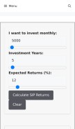 How mutualfundcalculator.net looks like on a mobile device such as an iPhone.