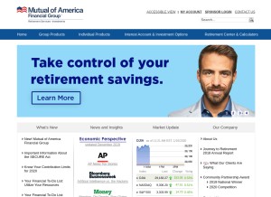 How mutualofamerica.com looks like on a tablet such as an iPad.
