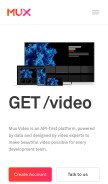How mux.com looks like on a mobile device such as an iPhone.