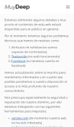 How muydeep.com looks like on a mobile device such as an iPhone.