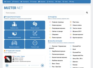 How muzter.net looks like on a tablet such as an iPad.
