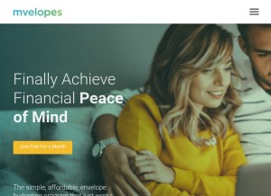 How mvelopes.com looks like on a tablet such as an iPad.