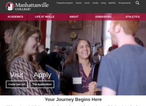 How mville.edu looks like on a tablet such as an iPad.