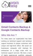 How my-contactsbackup.com looks like on a mobile device such as an iPhone.