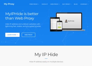 How my-proxy.com looks like on a tablet such as an iPad.