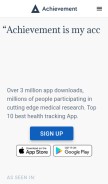 How myachievement.com looks like on a mobile device such as an iPhone.