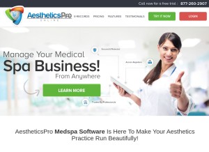 How myaestheticspro.com looks like on a tablet such as an iPad.
