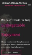 How myangelsbangalore.com looks like on a mobile device such as an iPhone.