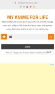 How myanimeforlife.com looks like on a mobile device such as an iPhone.