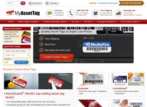How myassettag.com looks like on a tablet such as an iPad.