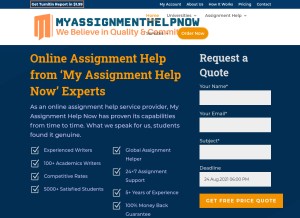 How myassignmenthelpnow.com looks like on a tablet such as an iPad.