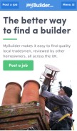 How mybuilder.com looks like on a mobile device such as an iPhone.