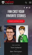 How mycast.io looks like on a mobile device such as an iPhone.