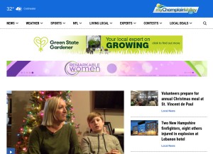 How mychamplainvalley.com looks like on a tablet such as an iPad.