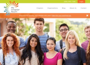 How mychapterroom.com looks like on a tablet such as an iPad.