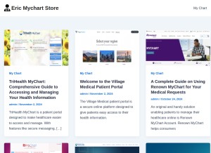 How mycharteric.store looks like on a tablet such as an iPad.
