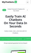 How mychatbots.ai looks like on a mobile device such as an iPhone.