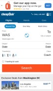 How mycheapoair.com looks like on a mobile device such as an iPhone.
