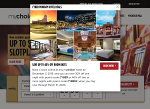How mychoice.com looks like on a tablet such as an iPad.