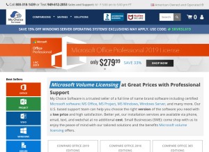How mychoicesoftware.com looks like on a tablet such as an iPad.