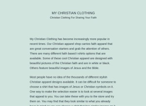 How mychristianclothing.com looks like on a tablet such as an iPad.