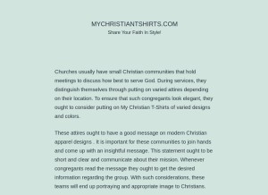 How mychristiantshirts.com looks like on a tablet such as an iPad.