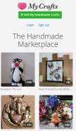 How mycrafts.com looks like on a mobile device such as an iPhone.