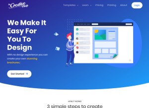 How mycreativeshop.com looks like on a tablet such as an iPad.