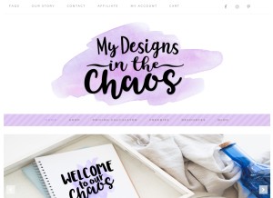 How mydesignsinthechaos.com looks like on a tablet such as an iPad.