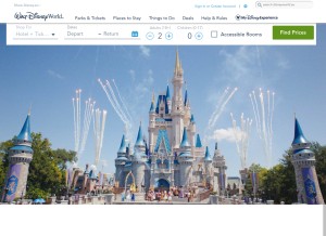 How mydisneyresorts.com looks like on a tablet such as an iPad.