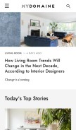 How mydomaine.com looks like on a mobile device such as an iPhone.