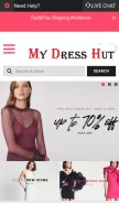 How mydresshut.com looks like on a mobile device such as an iPhone.