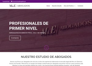 How myeabogados.pe looks like on a tablet such as an iPad.
