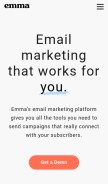 How myemma.com looks like on a mobile device such as an iPhone.