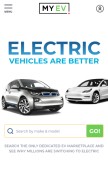 How myev.com looks like on a mobile device such as an iPhone.