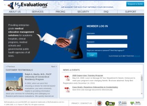How myevaluations.com looks like on a tablet such as an iPad.