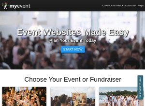 How myevent.com looks like on a tablet such as an iPad.