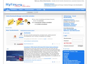 How myfav.org looks like on a tablet such as an iPad.