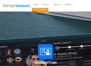 How myflighttrain.com looks like on a tablet such as an iPad.
