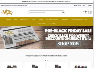 How myfreedomsmokes.com looks like on a tablet such as an iPad.